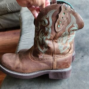 Justin Boots Brown and Green Women's Shoes